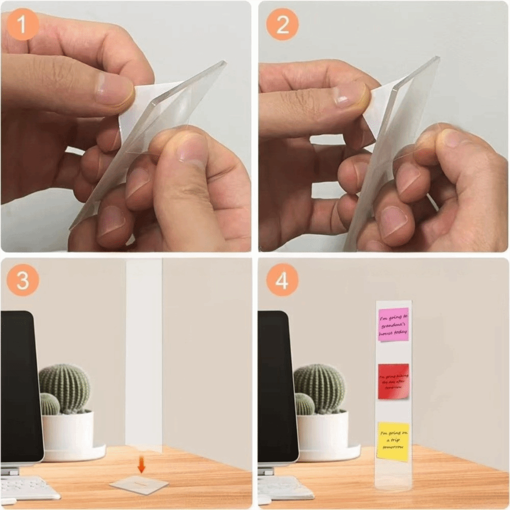 Sticky Memo Holder - لوحة رسائل أكريليك قابلة للفصل، حامل