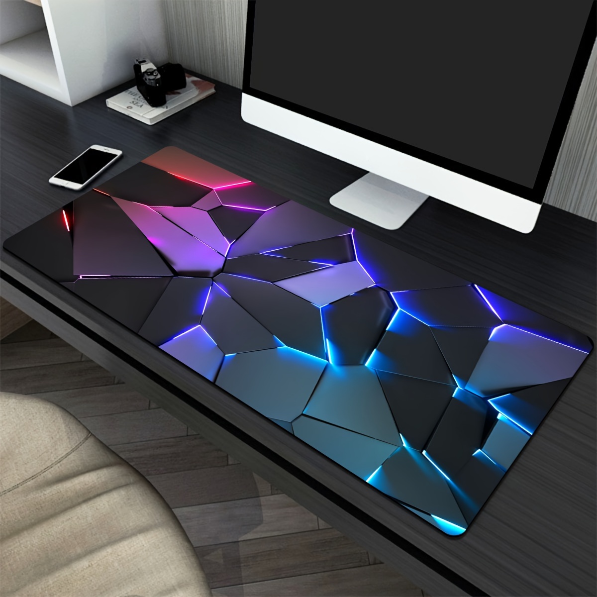 Desk Setup Rgb - خط الهندسة RGB ماوس الوسادة كبيرة