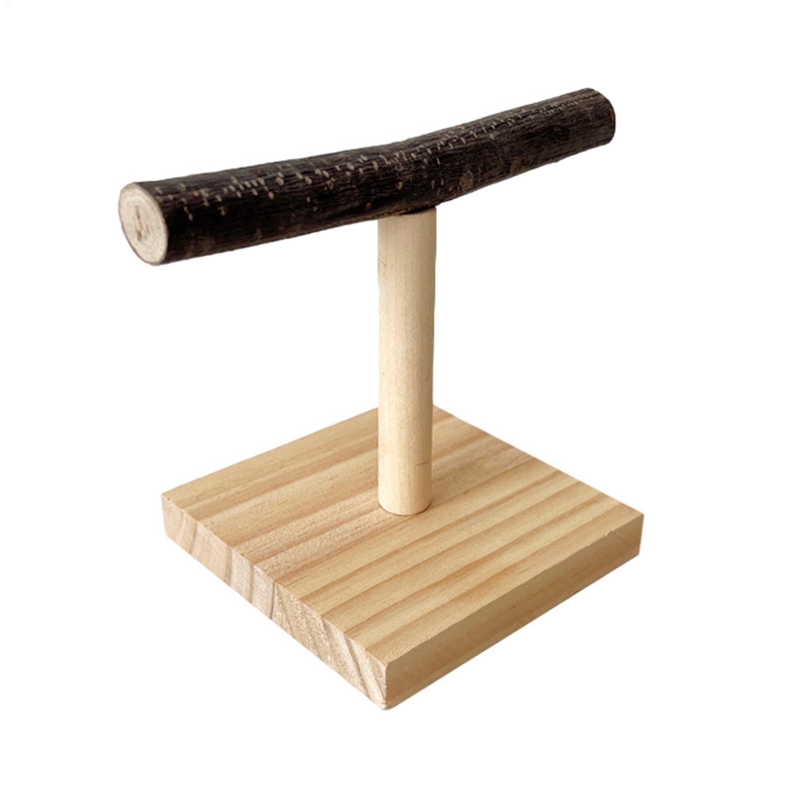 Desk Setup Wood - حامل ببغاء خشبي طبيعي على شكل