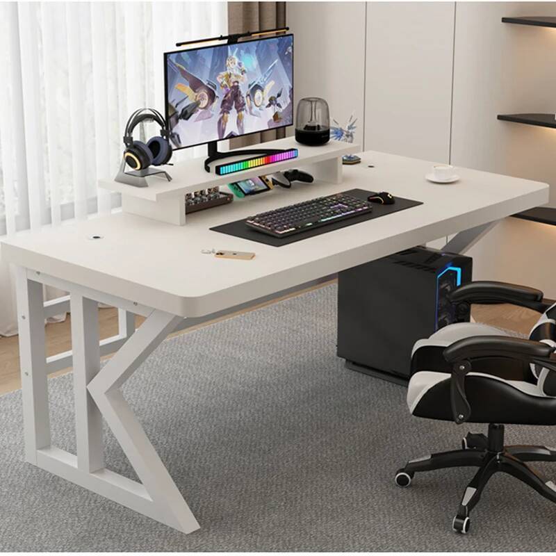 Desk Setup Laptop And Monitor - طاولة مكتب ألعاب على شكل حرف