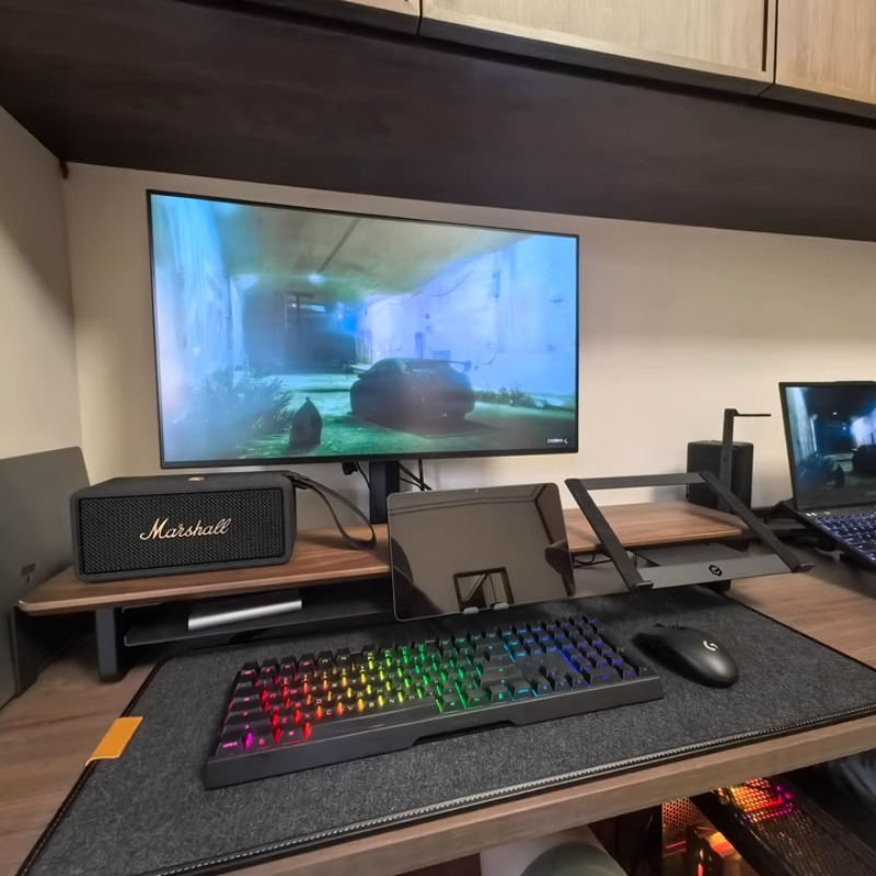 Desk Setup Laptop And Monitor - حامل مراقبة معياري، منظم مكتب مريح،