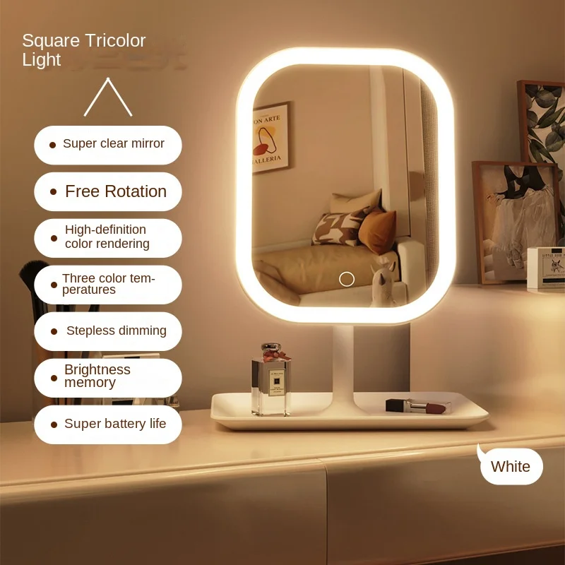 Desk Setup Light - مرآة تجميل LED حديثة للمكتب، مرآة