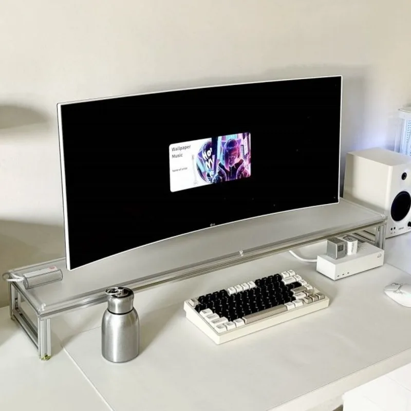 Desk Setup Laptop And Monitor - حامل شاشة من الألومنيوم من الأكريليك