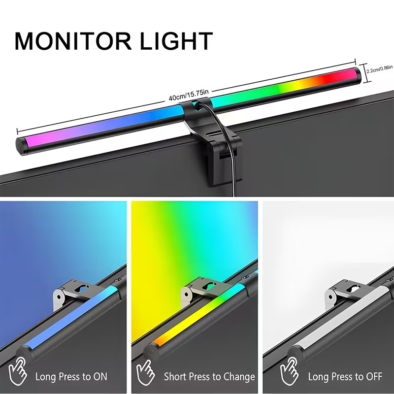 شريط إضاءة LED للشاشة مع جهاز  - مراجعة Desk Setup Light وسعره