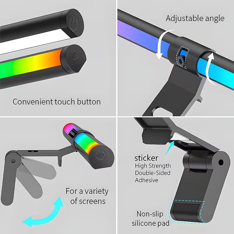 شريط إضاءة LED للشاشة مع جهاز  - مراجعة Desk Setup Light وسعره