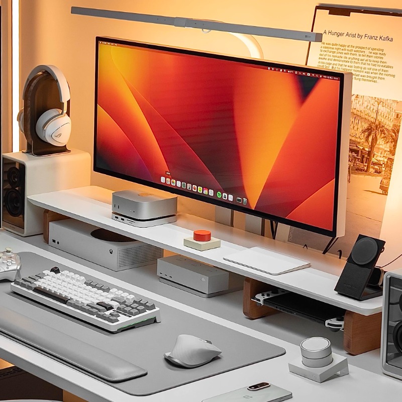 حامل شاشة حديث مريح لرف المكتب - مراجعة Desk Setup Laptop And Monitor وسعره