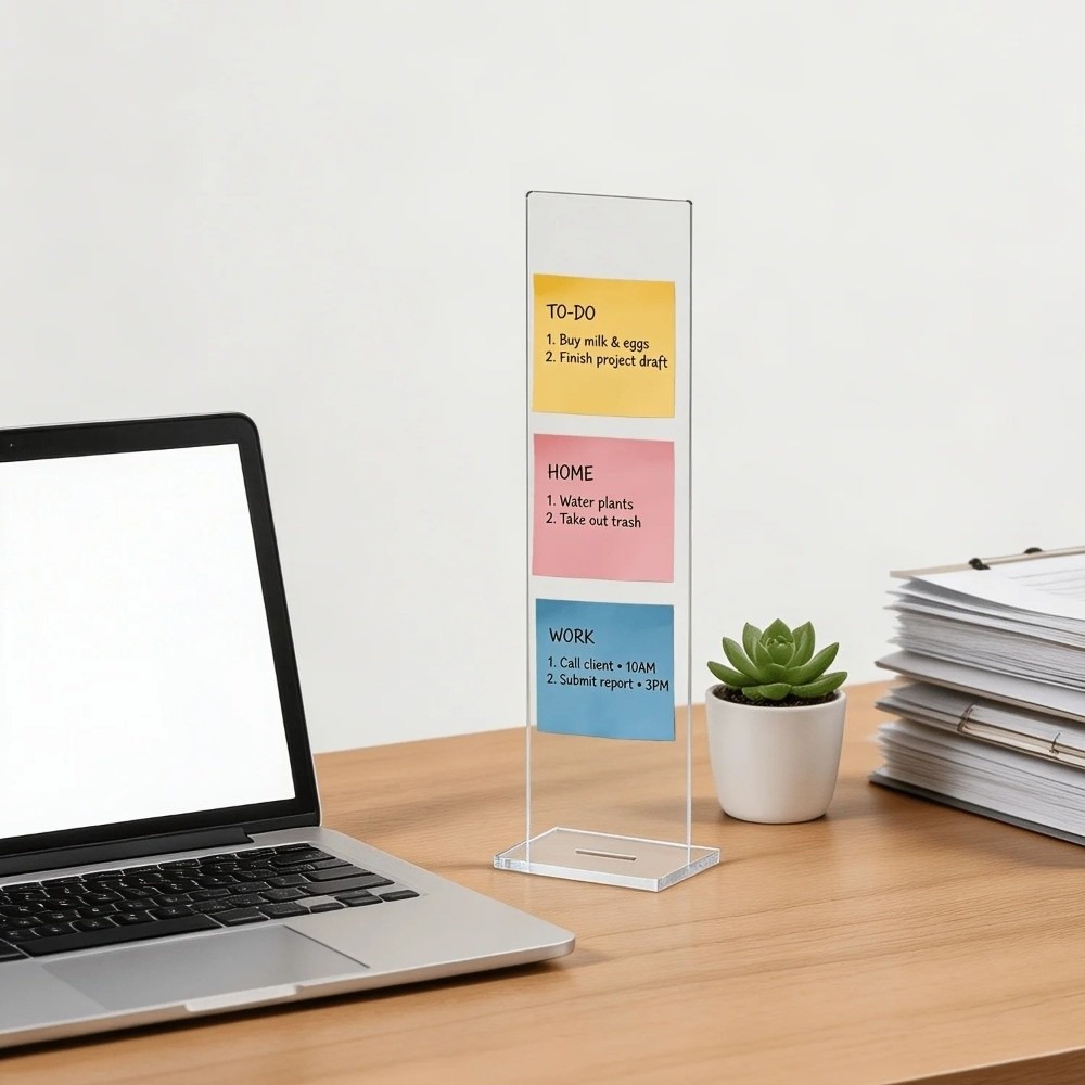 لوحة ملاحظات أكريليك متينة قاب - مراجعة Sticky Memo Holder وسعره