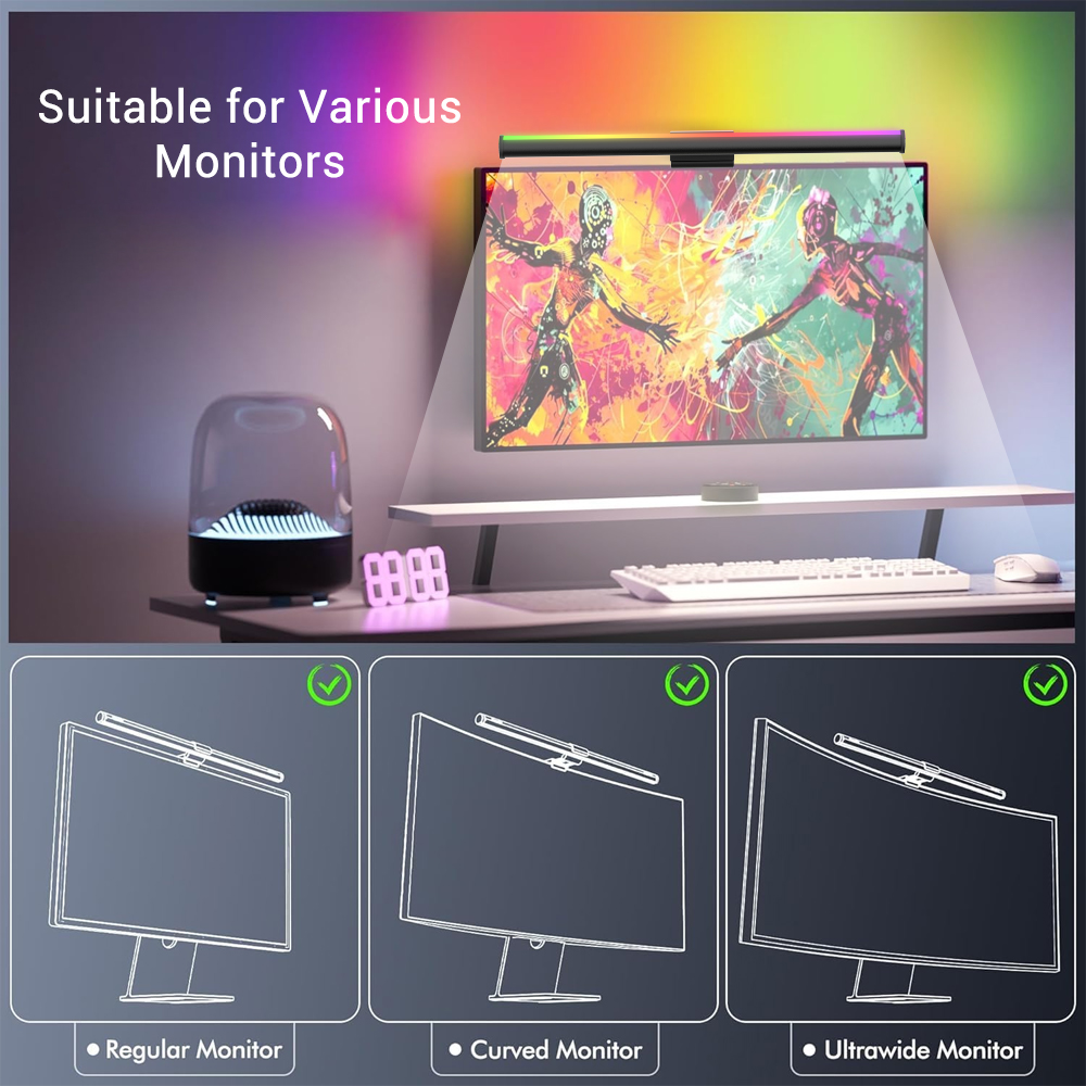 مصباح معلق للشاشة، شريط إضاءة  - مراجعة Desk Setup Rgb وسعره