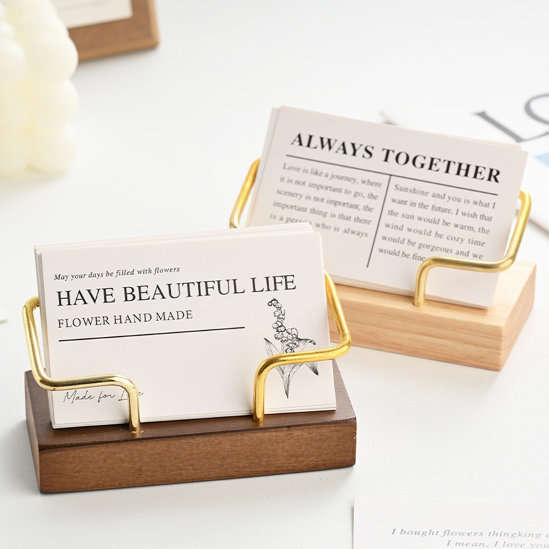 حامل بطاقات عمل خشبي مع قاعدة  - مراجعة Desk Setup Wood وسعره
