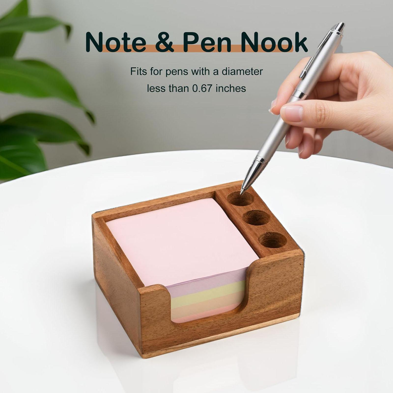 حامل ملاحظات لاصقة من خشب الأك - مراجعة Sticky Memo Holder وسعره