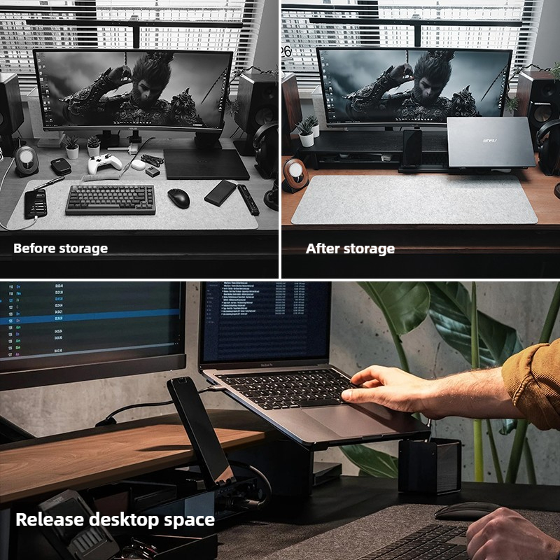 حامل مراقبة معياري، منظم مكتب  - مراجعة Desk Setup Laptop And Monitor وسعره