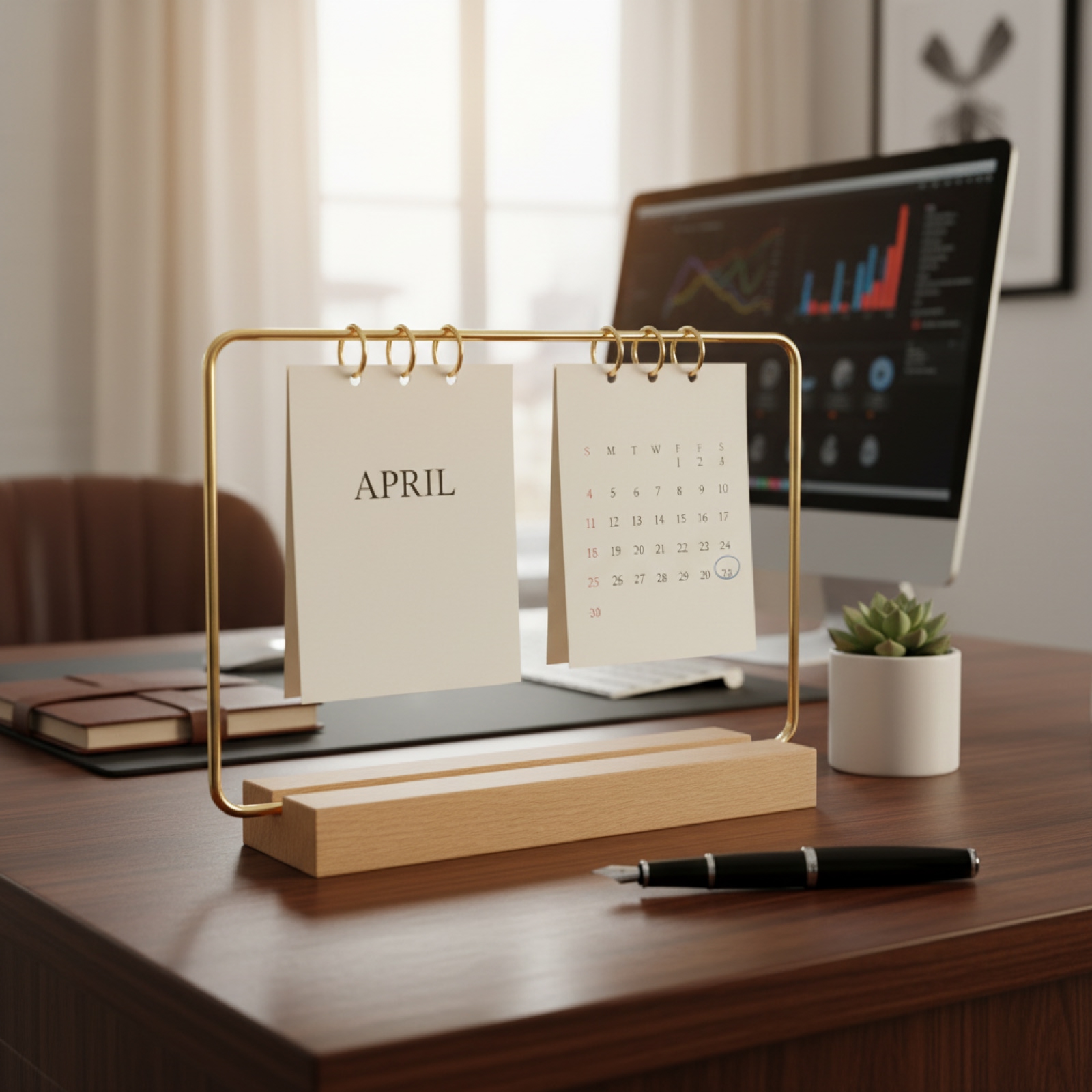 حامل تقويم خشبي ثابت مصنوع بحر - مراجعة Desk Setup Wood وسعره