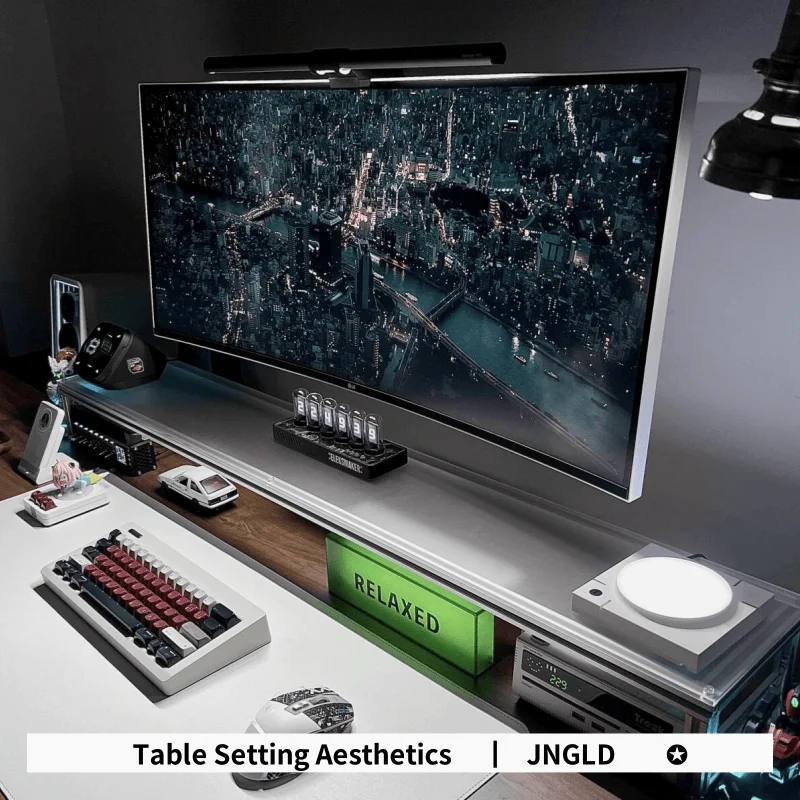 حامل شاشة من الألومنيوم من الأ - مراجعة Desk Setup Laptop And Monitor وسعره