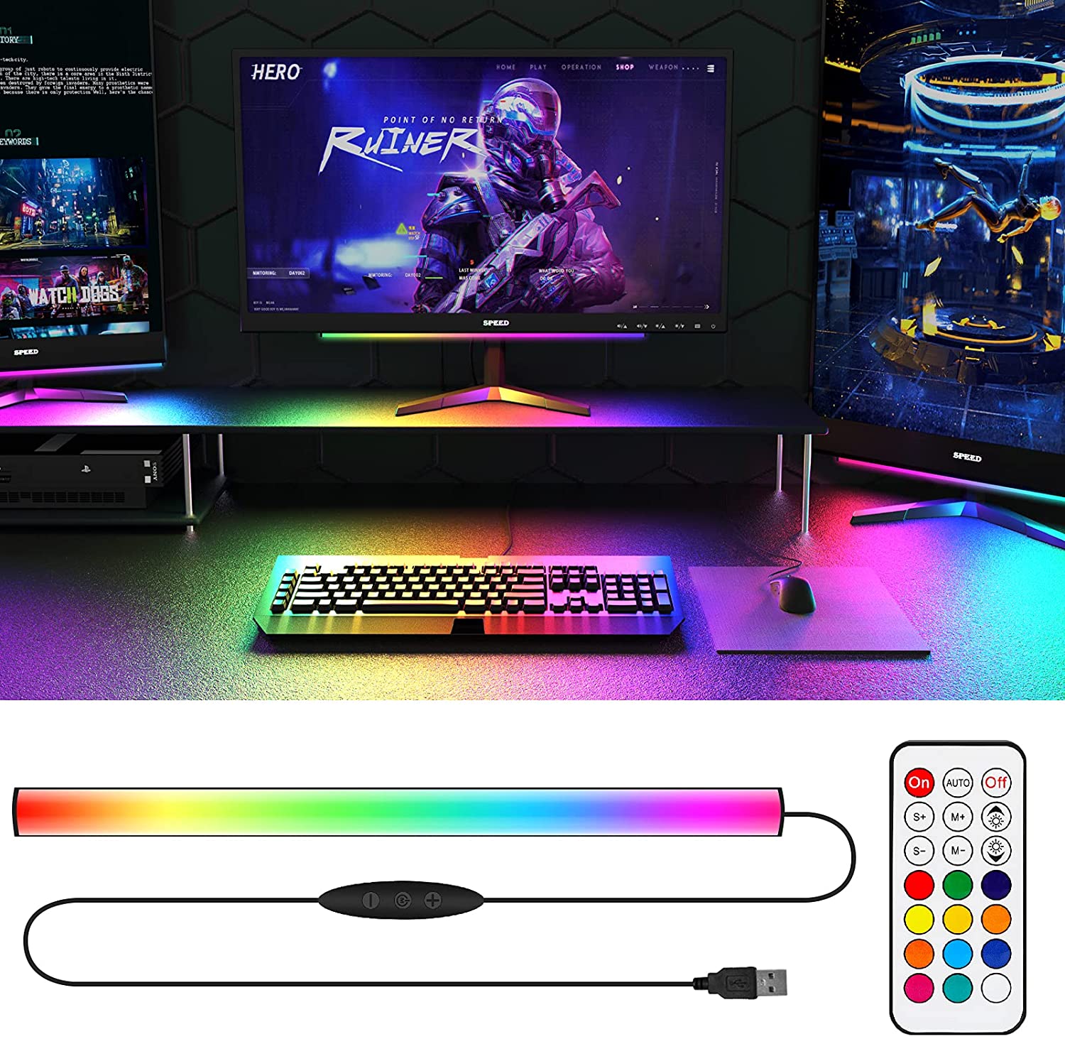 شريط إضاءة تحت الشاشة RGB Drea - مراجعة Desk Setup Rgb وسعره